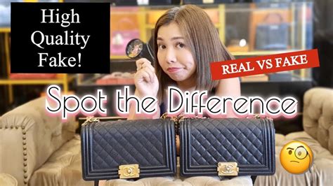 authentic chanel le boy bag vs fake|chanel counterfeit bag.